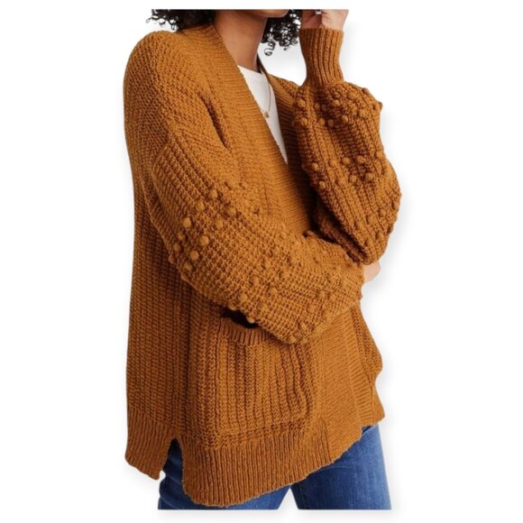 Madewell l/s Bobble Cardigan Sweater In Antique Gold size M as seen on TV - Picture 13 of 15